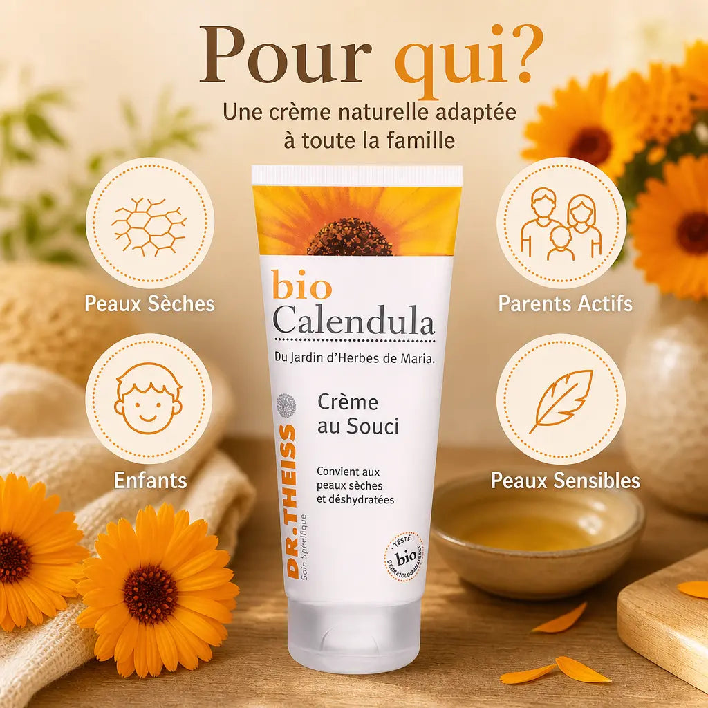 Crème Calendula Dr. Theiss Bio - peaux sèches, sensibles, enfants et parents actifs