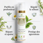 Crème BIO ACNYL avec 4 bénéfices : purifie, régule sébum, répare et protège