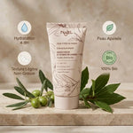 Crème hydratante bio Najel avec bénéfices : hydratation, peau apaisée, texture légère, certification bio