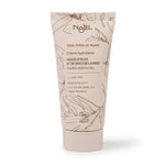Crème hydratante bio Najel à l'huile d'olive et laurier, tube blanc beige sur fond blanc