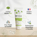 Crème hydratante Centifolia bio vegan 100ml avec feuilles ginkgo biloba et packaging