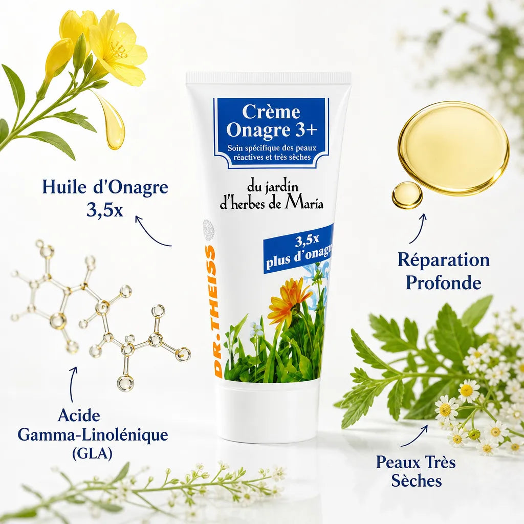 Crème Onagre Réparatrice Dr. Theiss avec huile d'onagre et GLA pour peaux très sèches