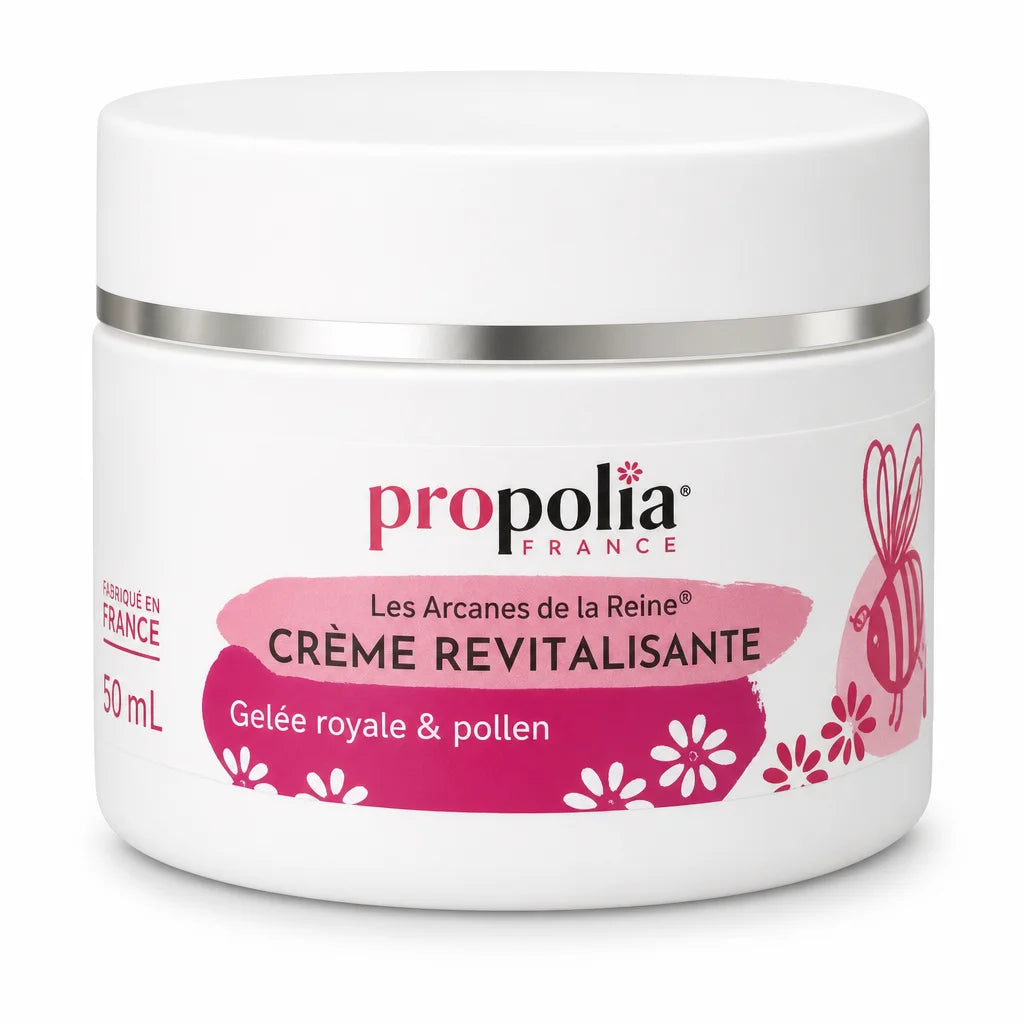 Crème revitalisante Gelée Royale, Pollen et Q10 Propolia en pot blanc