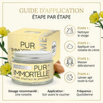Crème visage Pur'Immortelle bio certifiée nuit avec guide d'application et ingrédients naturels