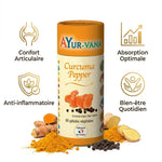 Curcuma Pepper Ayurvana en gélules avec bénéfices : confort articulaire, absorption, anti-inflammatoire