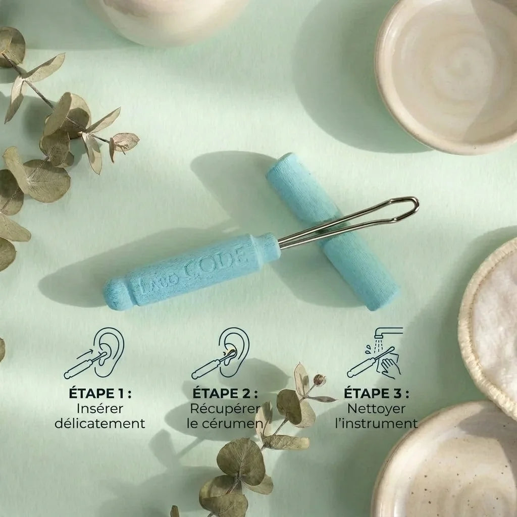 Cure-oreille réutilisable Laboratoire Code en acier inoxydable avec guide d'utilisation en 3 étapes