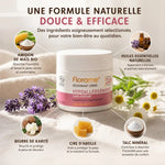 Déodorant crème hypoallergénique Florame bio avec ingrédients naturels: amidon de maïs, karité et lavande