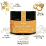 Déodorant solide bio Najel Mangue Citrus avec ingrédients naturels certifiés