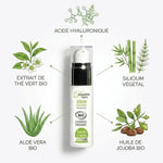 Dermoline Hydric Serum Bio 30ml avec ingrédients naturels : acide hyaluronique, jojoba, aloe vera