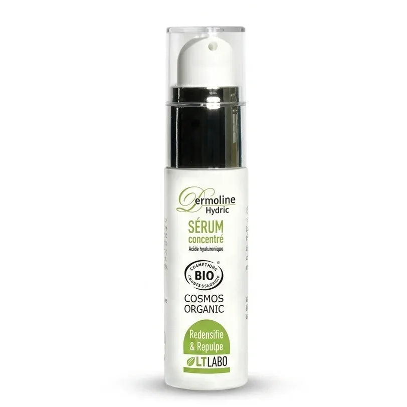 Dermoline Hydric Serum Bio 30ml - Flacon sérum hydratant certifié sur fond blanc