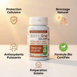 Dermoline Solaire Bio en gélules avec ses 5 bénéfices : protection cellulaire, bronzage naturel et antioxydants puissants