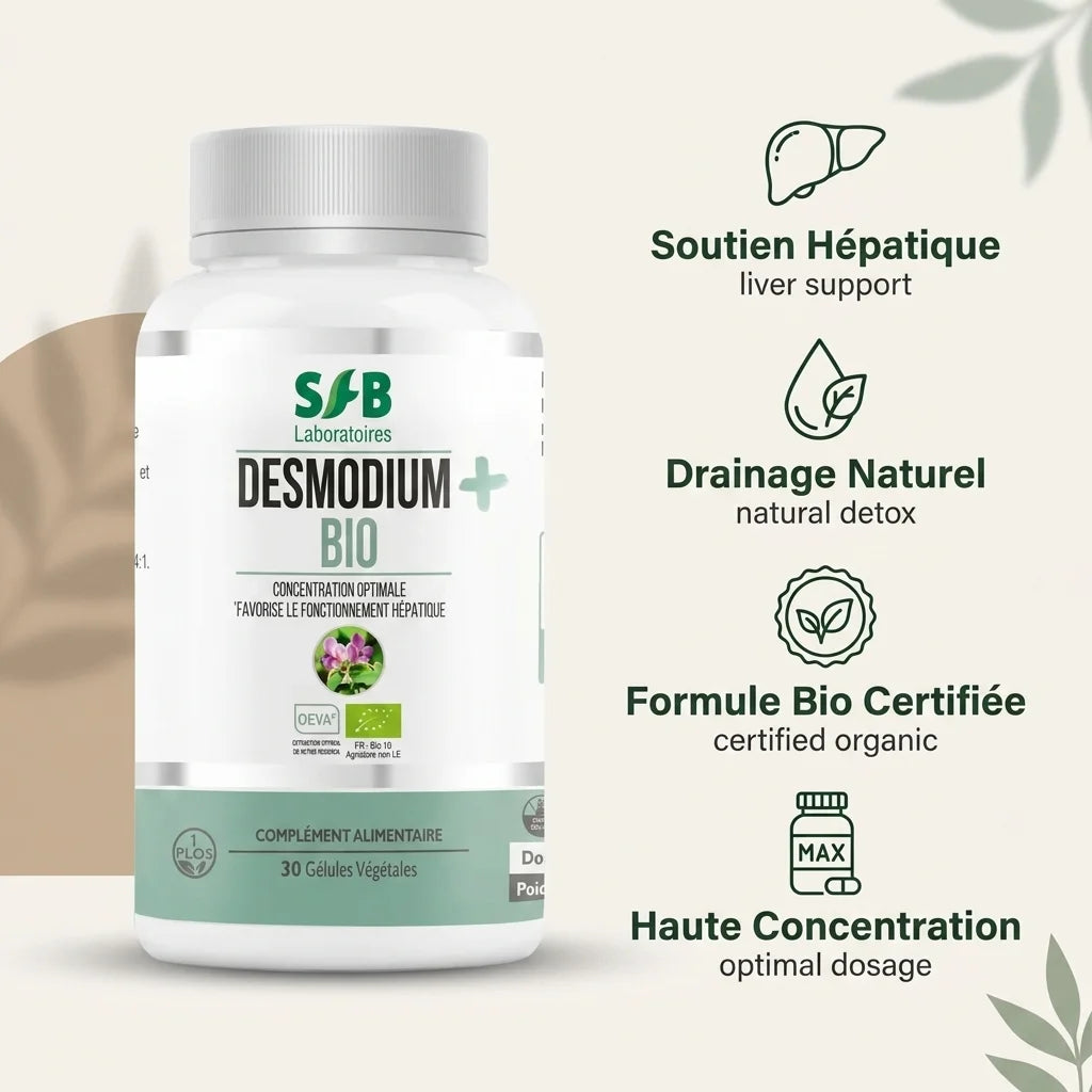 Desmodium Plus Bio SFB - gélules pour soutien hépatique et drainage naturel