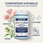Dormaline gélules sommeil avec composition naturelle : Eschscholzia, Valériane, L-Tryptophane, Vitamine B6