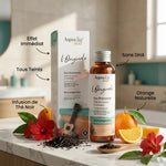 Eau Bronzante l'Originale Aquatéal avec ingrédients naturels thé noir orange hibiscus