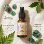 Elixir d'Emeraude spray 15mL avec cristaux d'émeraude, eau de source et ingrédients botaniques