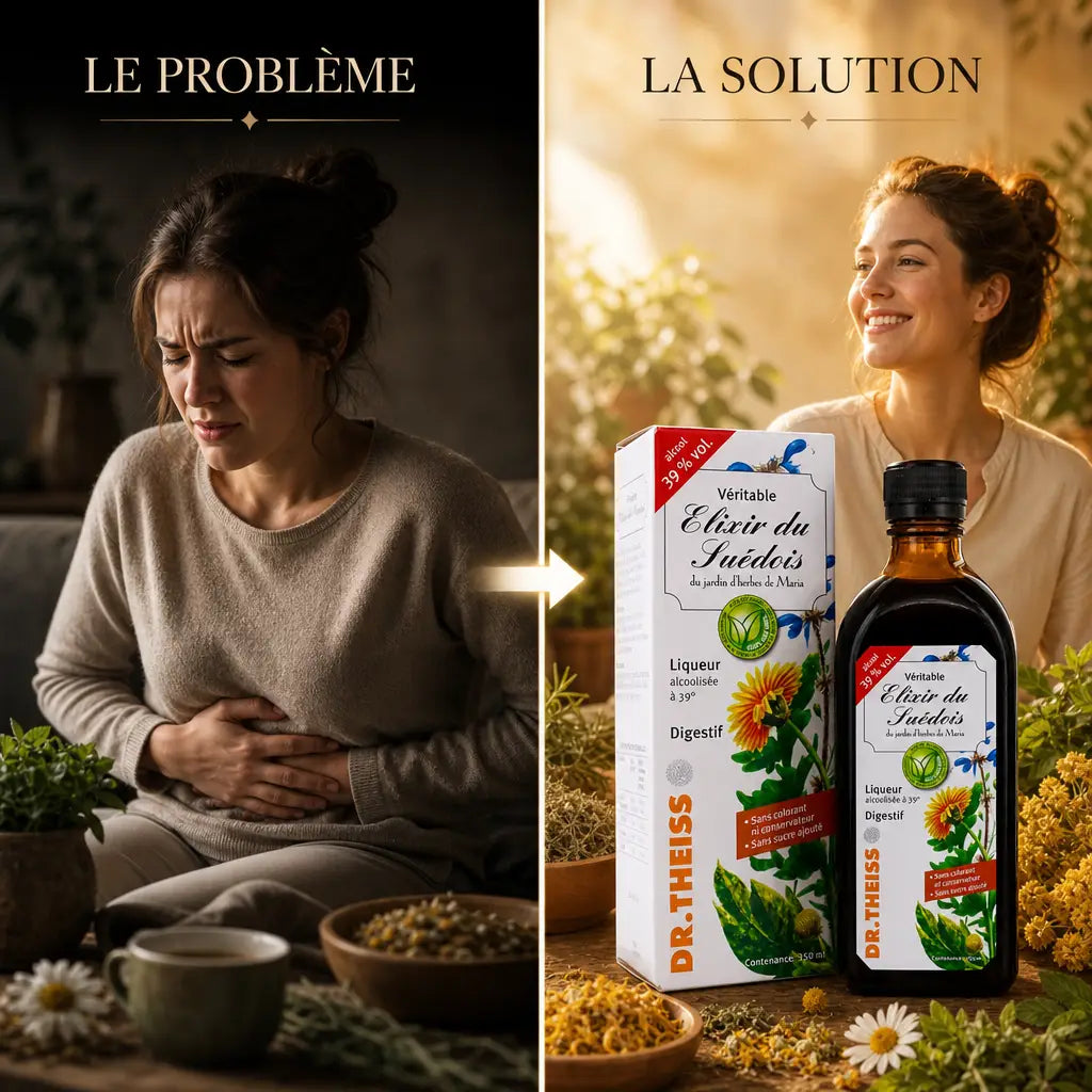 Élixir du Suédois 39° Dr Theiss : solution naturelle contre les problèmes digestifs et ballonnements
