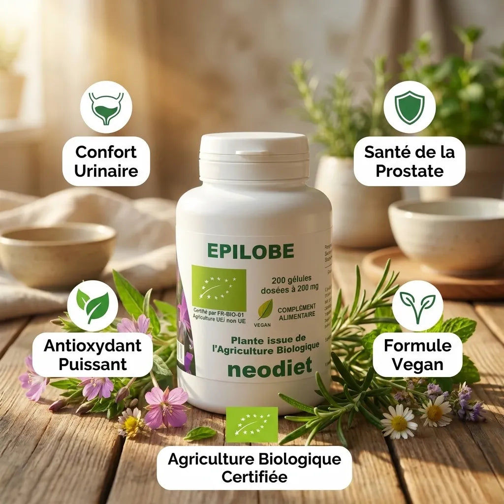 Épilobe Bio gélules Vital Osmose - Confort urinaire, santé prostate et formule vegan bio