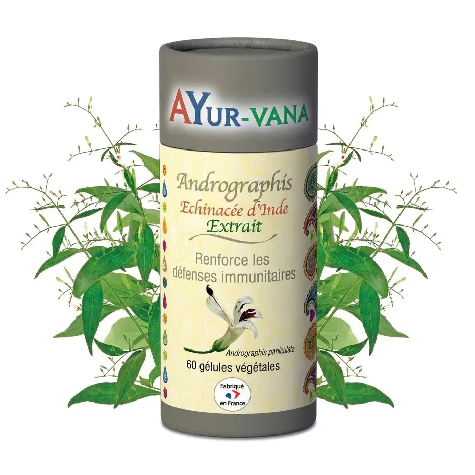 Extrait Andrographis Ayurvana en gélules végétales - Complément ayurvédique 60 capsules
