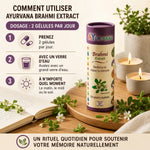 Brahmi Bacopa Monnieri Ayurvana 120 gélules avec guide dosage et plante fraîche