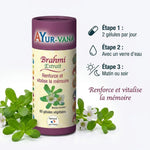 Extrait Brahmi Bacopa Monnieri vegan 60 gélules Ayurvana avec dosage et plantes fraîches