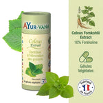 Extrait Coleus Forskohlii 10% forskoline en gélules végétales vegan Ayurvana