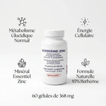 Berberis Aristata et zinc en gélules 60 capsules avec bénéfices métabolisme et énergie