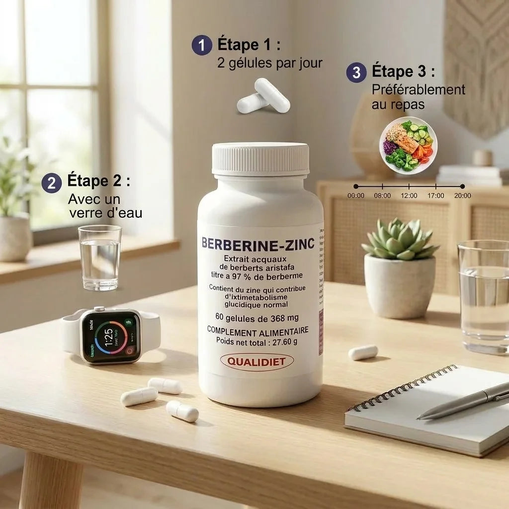 Berberis Aristata et zinc gélules QUALIDIET 60 capsules avec posologie et mode d'emploi