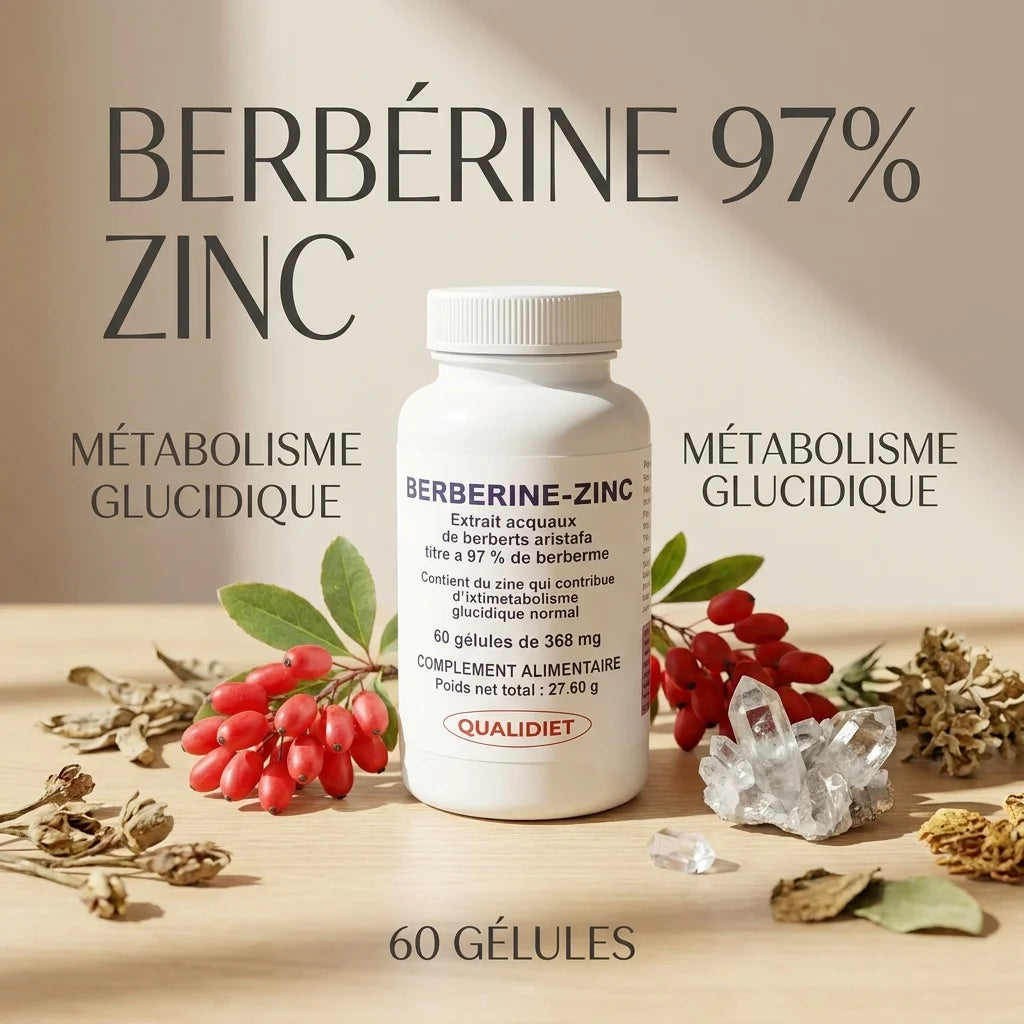 Gélules Berberis Aristata et zinc Qualidiet - Complément alimentaire pour métabolisme glucidique