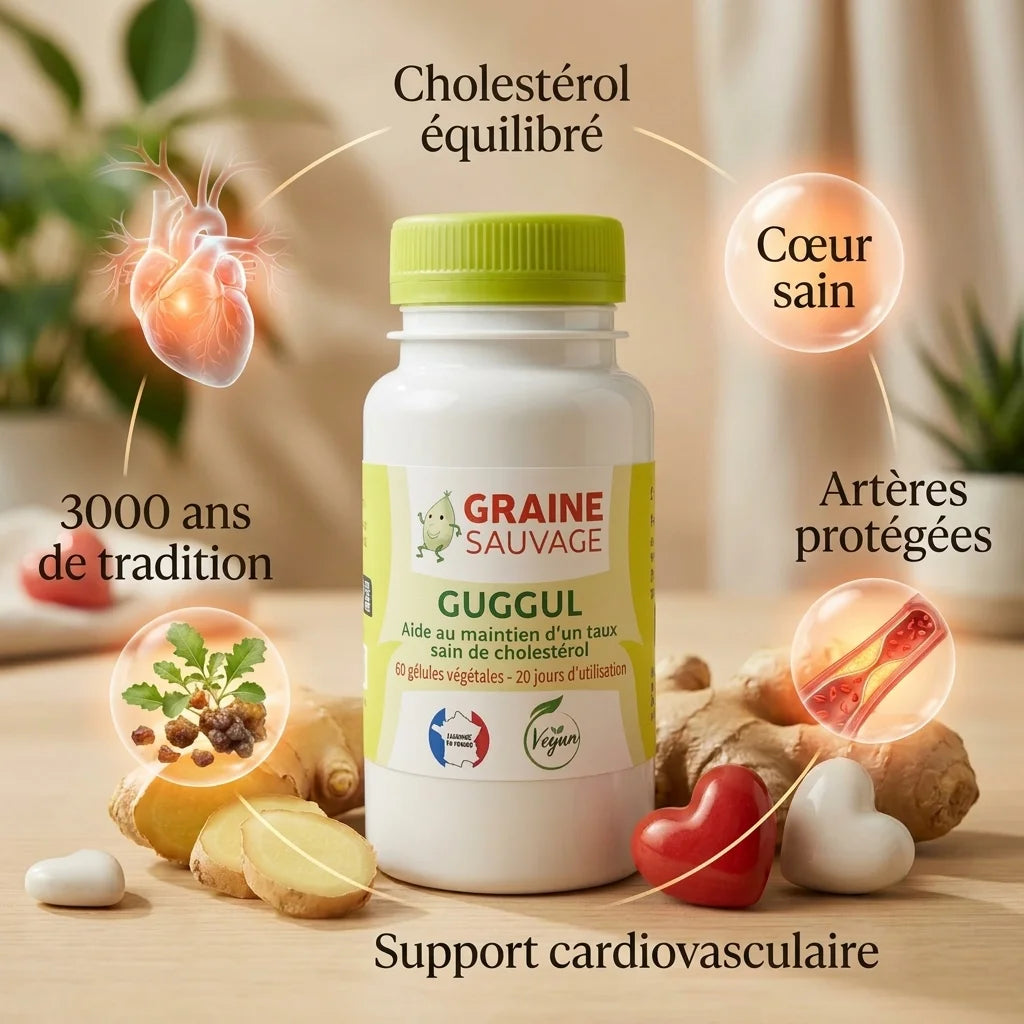 Gélules Guggul vegan Graine Sauvage : cholestérol équilibré, cœur sain et protection cardiovasculaire