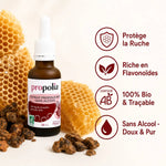 Propolia extrait propolis brune bio 30ml sans alcool avec bénéfices flavonoïdes et certification