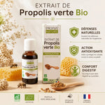 Propolis verte BIO Hydroalcoolique Propos'Nature - Défenses naturelles, antioxydant, confort digestif