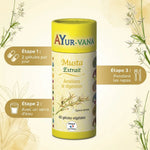 Extrait Musta vegan Ayurvana en gélules avec instructions posologie et plantes ayurvédiques