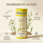 Extrait Musta Ayurvana 60 gélules végétales avec ingrédients botaniques et saponines