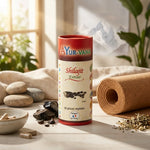 Extrait Shilajit vegan en gélules AYurvana avec minéraux naturels et tapis yoga