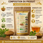Fenugrec Bio poudre Ayur-Vana 150g avec composition, ingrédients actifs et bénéfices digestifs
