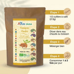 Fenugrec Bio AYur-Vana poudre 150g avec guide posologie: 2-3g dilués eau chaude, 1-2 fois/jour