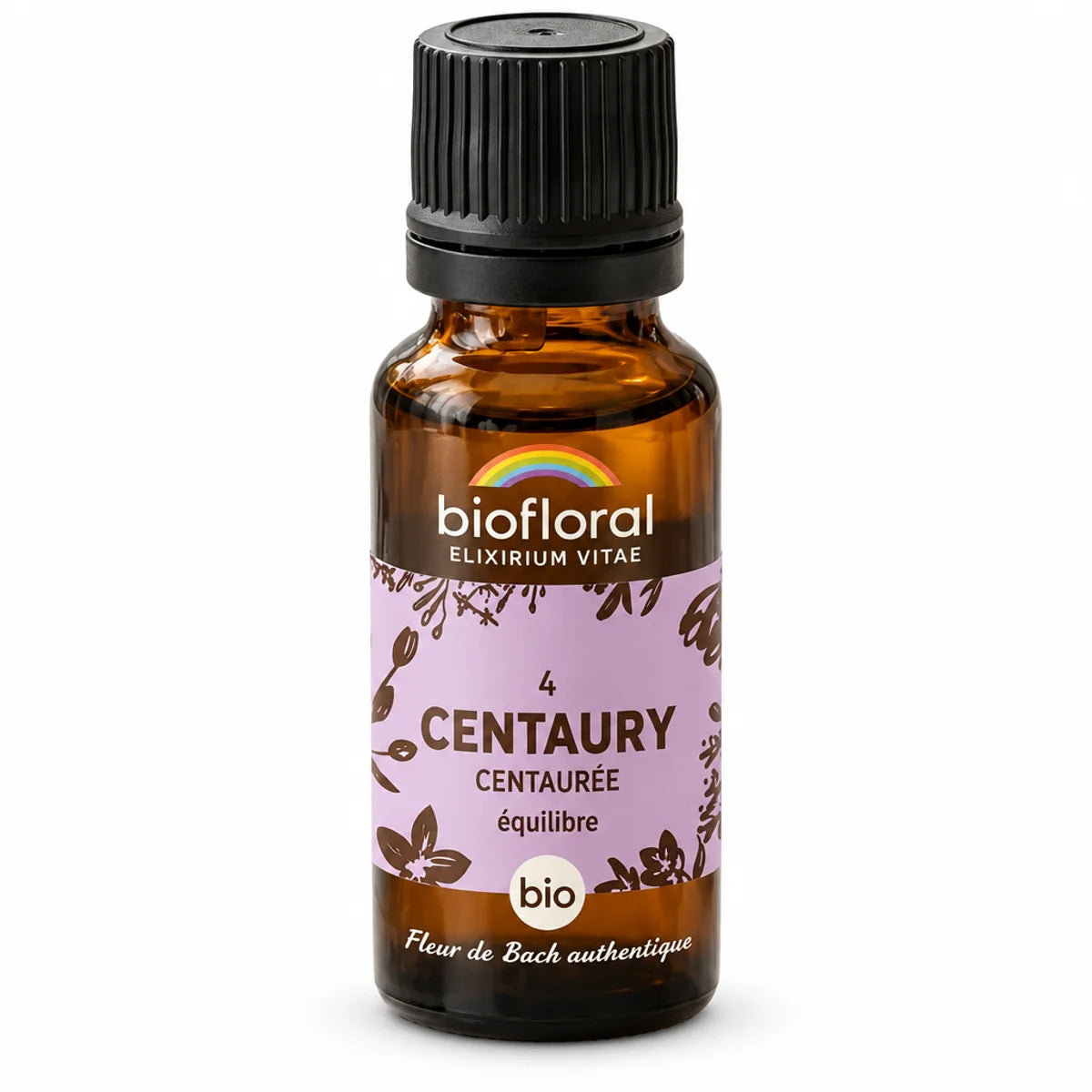 Fleur de Bach Centaurée Bio en granules 19,5g Biofloral - Flacon compte-gouttes