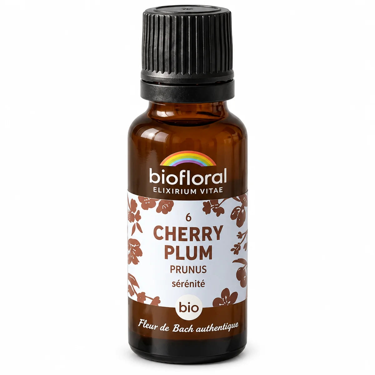 Fleur de Bach Cherry Plum Biofloral 19.5g en granules bio, bouteille verre ambré