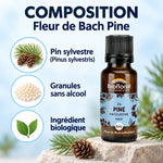 Flacon Fleur de Bach Pin Sylvestre Bio Biofloral avec composition : granules, pin sylvestre et ingrédient biologique