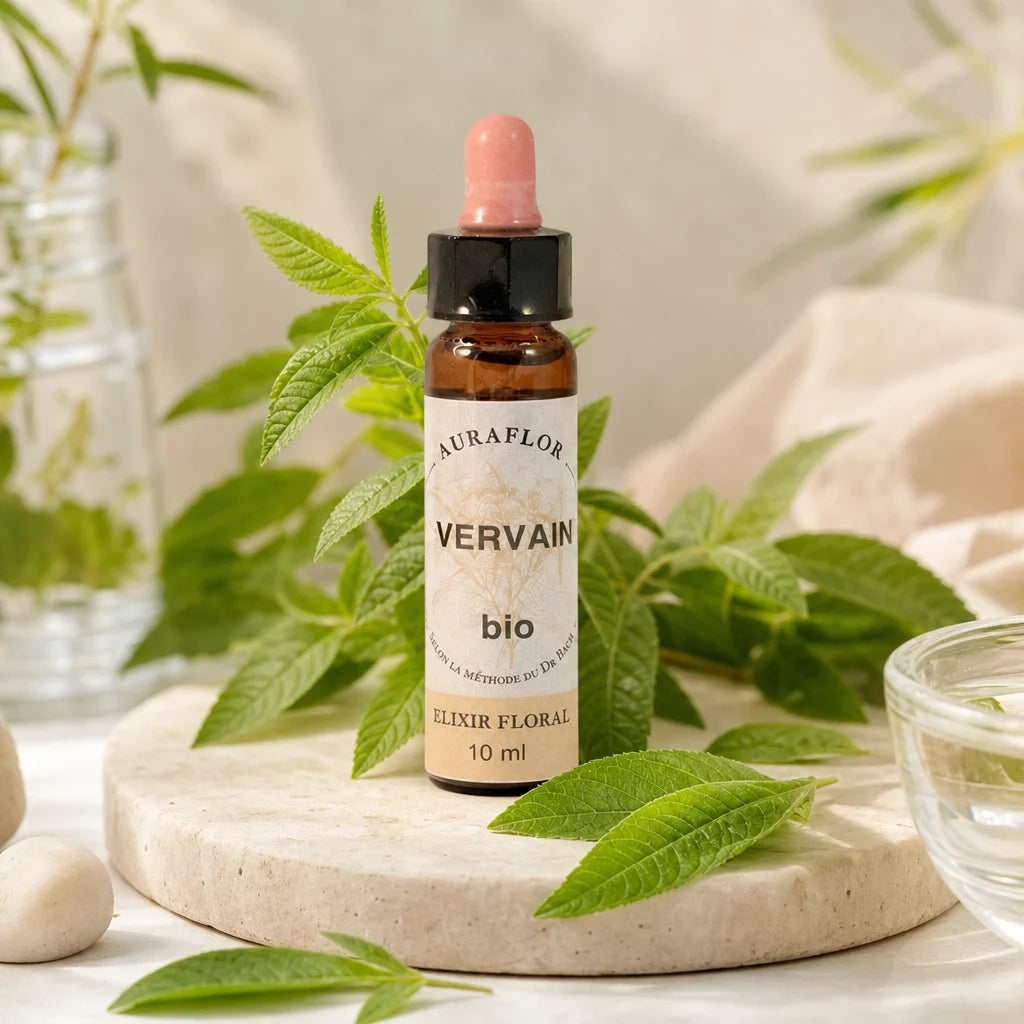 Fleurs de Bach Verveine bio en compte-goutte avec feuilles fraîches