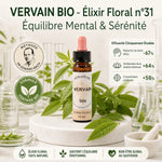 Fleurs de Bach Vervaine bio en compte-goutte avec herbes fraîches et certification bio