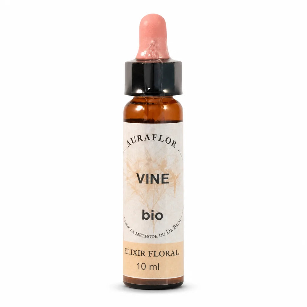 Fleurs de Bach Bio Vigne AURAFLOR en flacon compte-goutte 10ml ambré