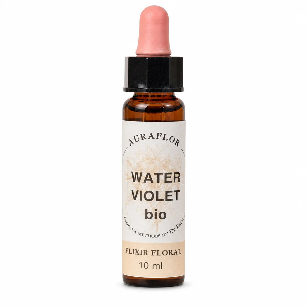Fleur de Bach Violette d'eau bio en flacon compte-gouttes verre brun