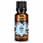 Flacon en verre ambré de Fleurs de Bach Oak (Chêne) Bio Biofloral en granules, fond blanc, packshot produit