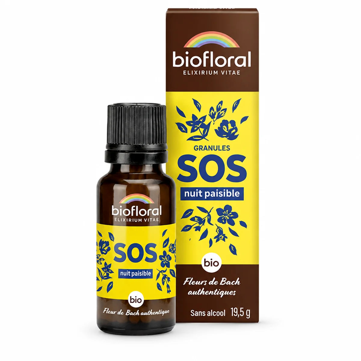 Fleurs de Bach SOS secours nuit bio Biofloral - boîte et flacon 19,5g