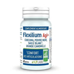 Flacon Flexilium Agi+ bio en gélules sur fond blanc, complément alimentaire articulaire