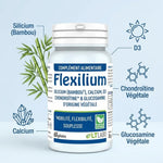 Flexilium Vegan gélules avec ingrédients : silicium bambou, calcium, D3, chondroïtine et glucosamine végétale
