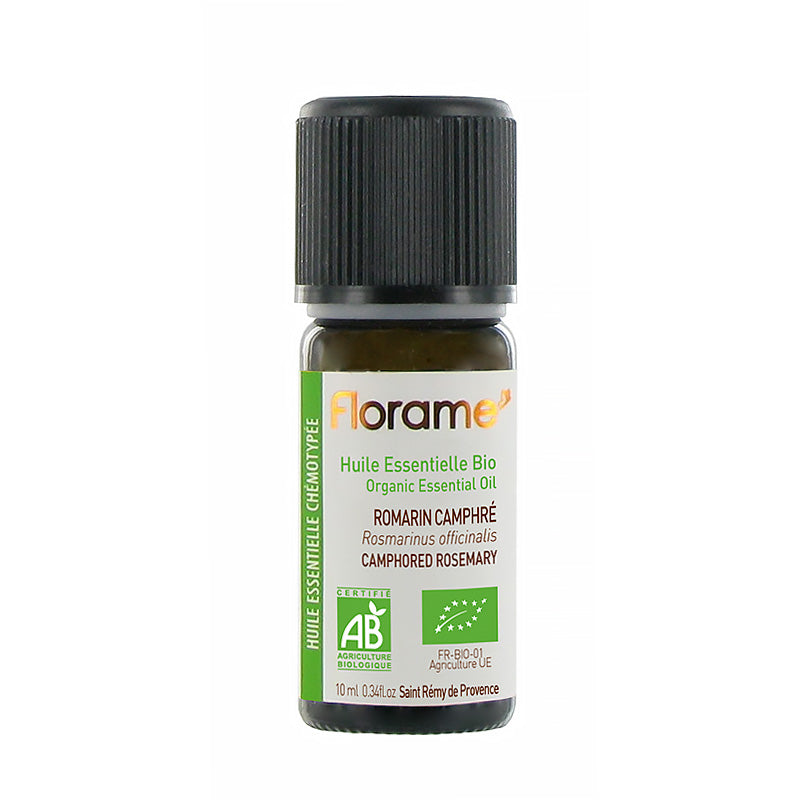 Huile essentielle bio de Romarin Camphré de 10 ml de Florame.