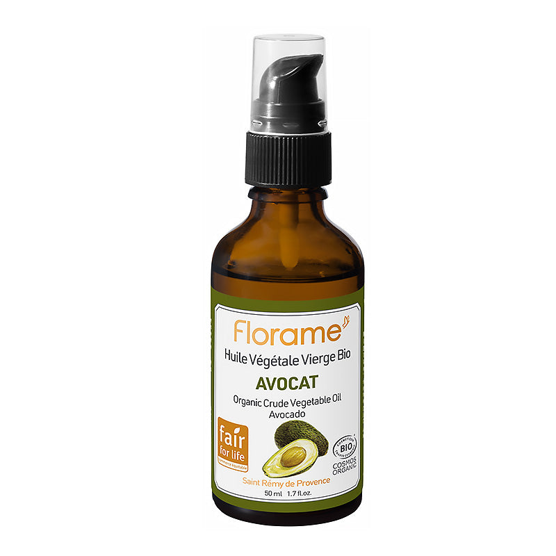 Huile végétale certifiée bio d'Avocat en 50 ml de la marque Florame.