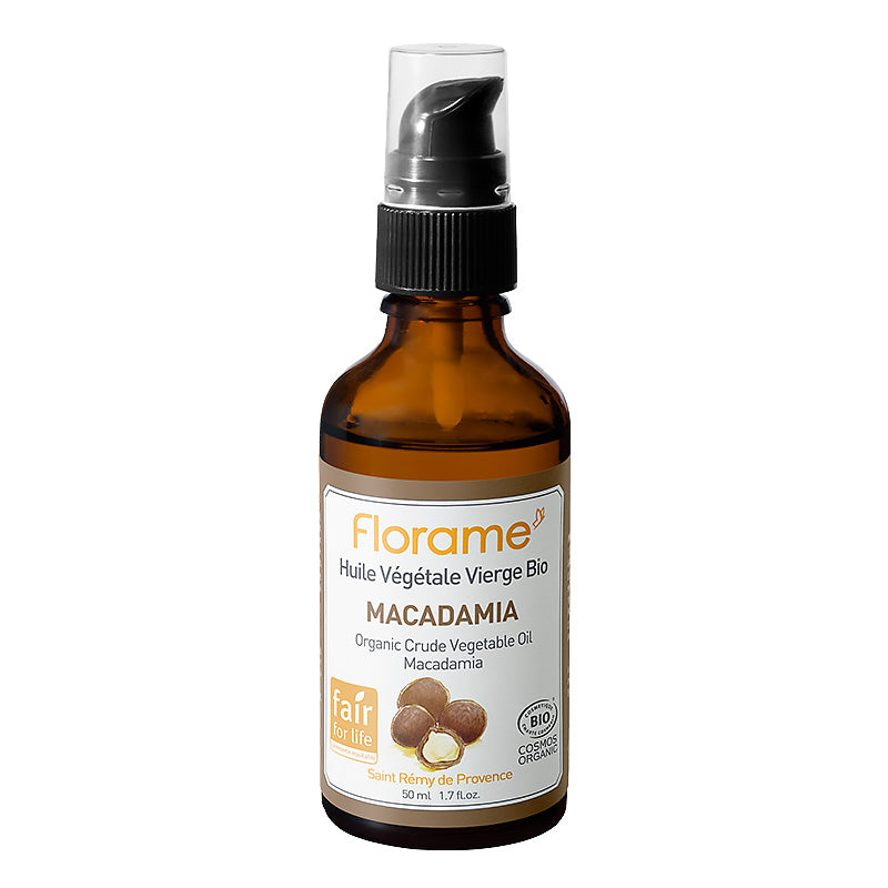 Huile végétale certifiée bio de Macadamia en 50 ml de Florame.